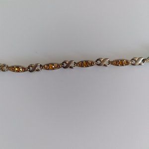 Vintage Yellow Rhinestone Bracelet